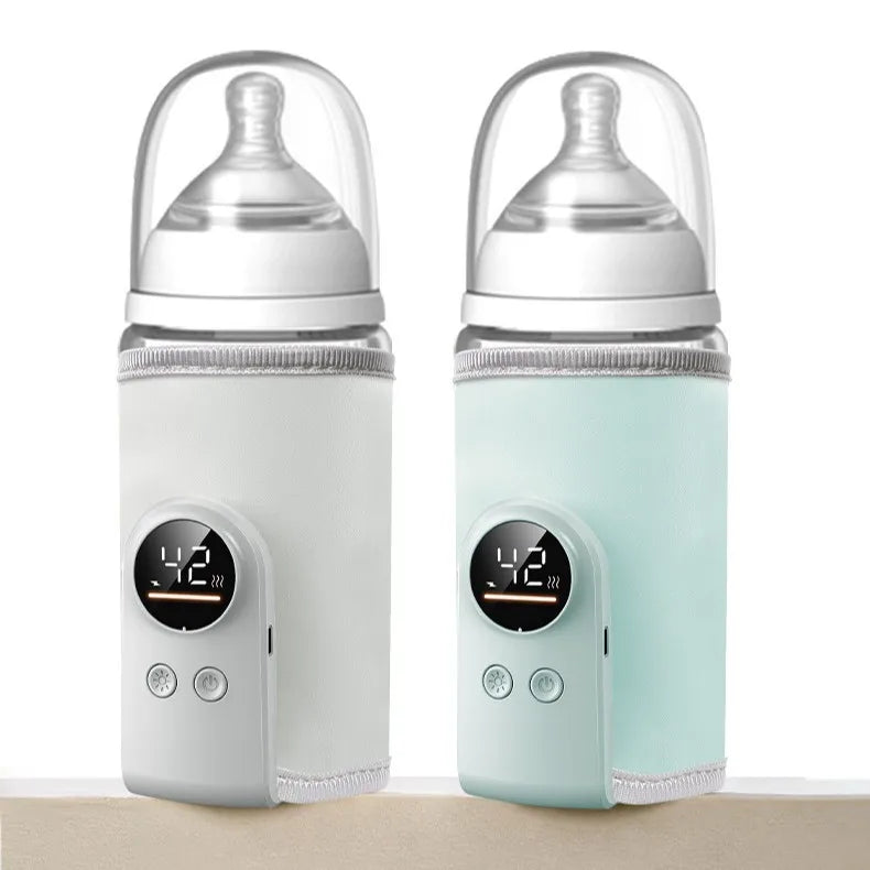 USB Rechargeable Baby Bottle Warmer with Intelligent Temperature Control - Portable & Elegant Design